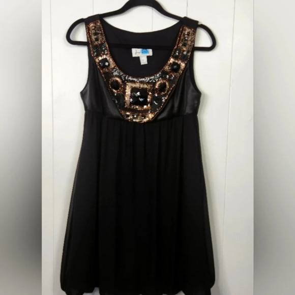 Designer Joseph Ribkoff Black Mini Tunic Dress Size 8 - Picture 1 of 5